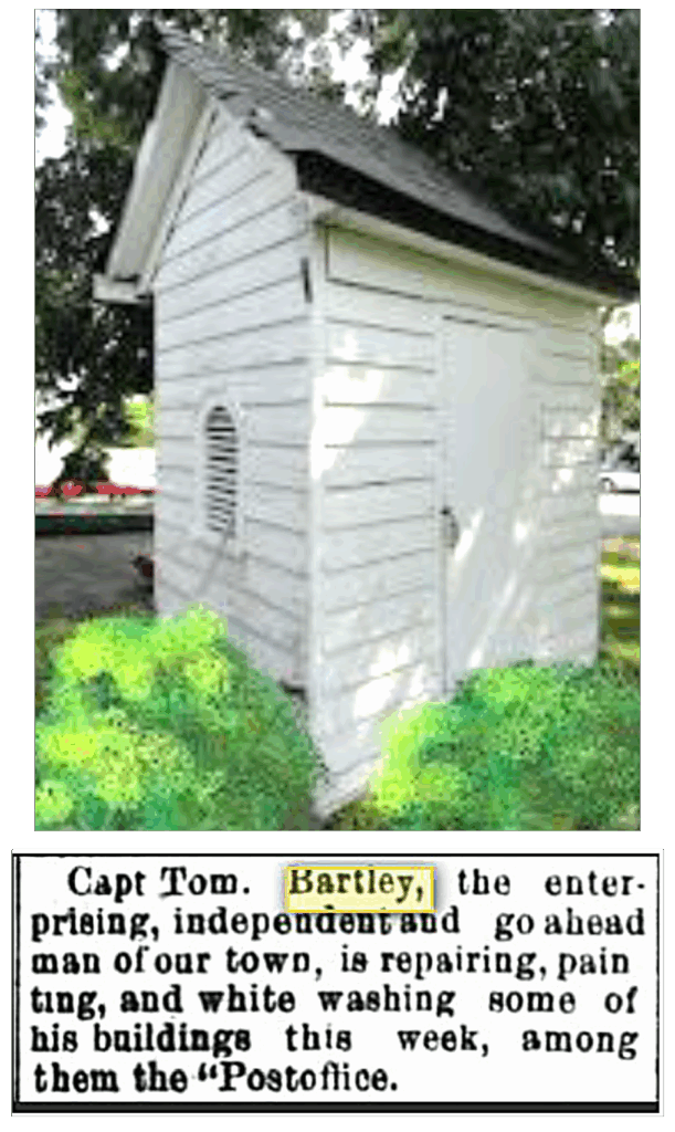 James Thomas Bartley House Privy, ca 1893 “Post Office”